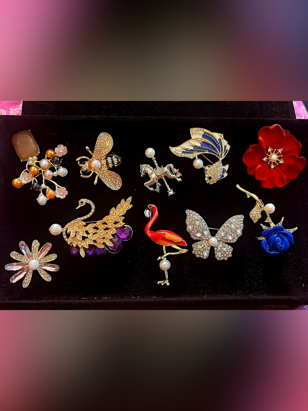 2 for $15 Natural Pearl Brooches Lot | Flowers, Animals & Insects | Assorted Vin